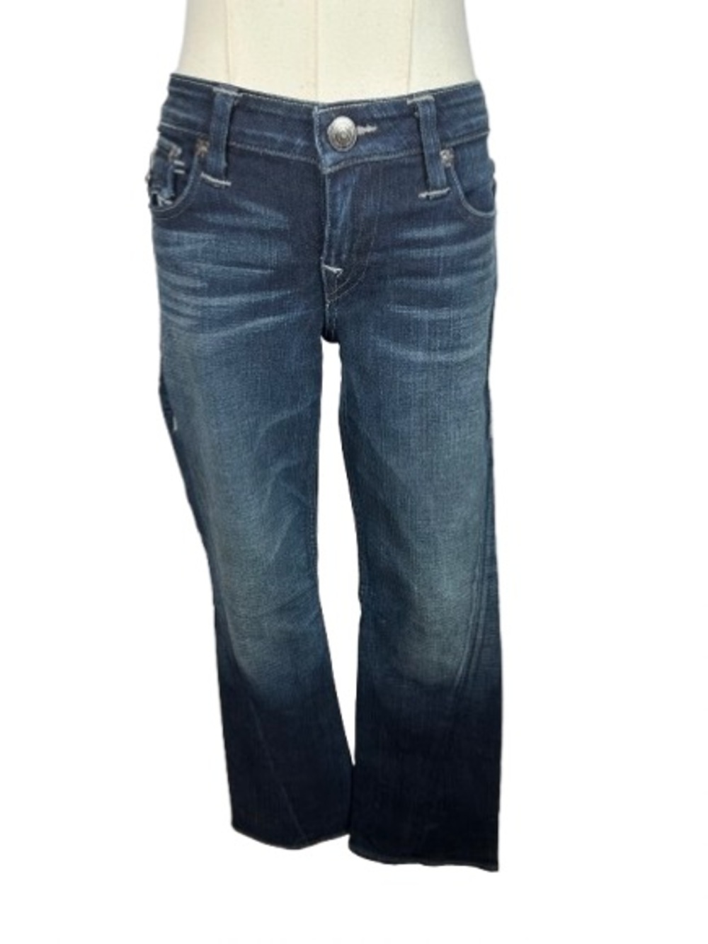 Girls True Religion Dark Blue Straight-Leg Jeans Size 12